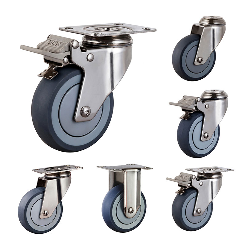 SUS304 Medional Duty Medical Casters TPR